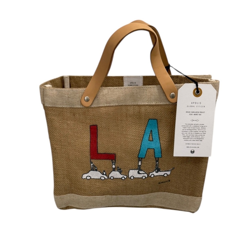 NEW Apolis LA Market Bag Limited Edition Artist Geoff McFetridge Jute Tote 11"